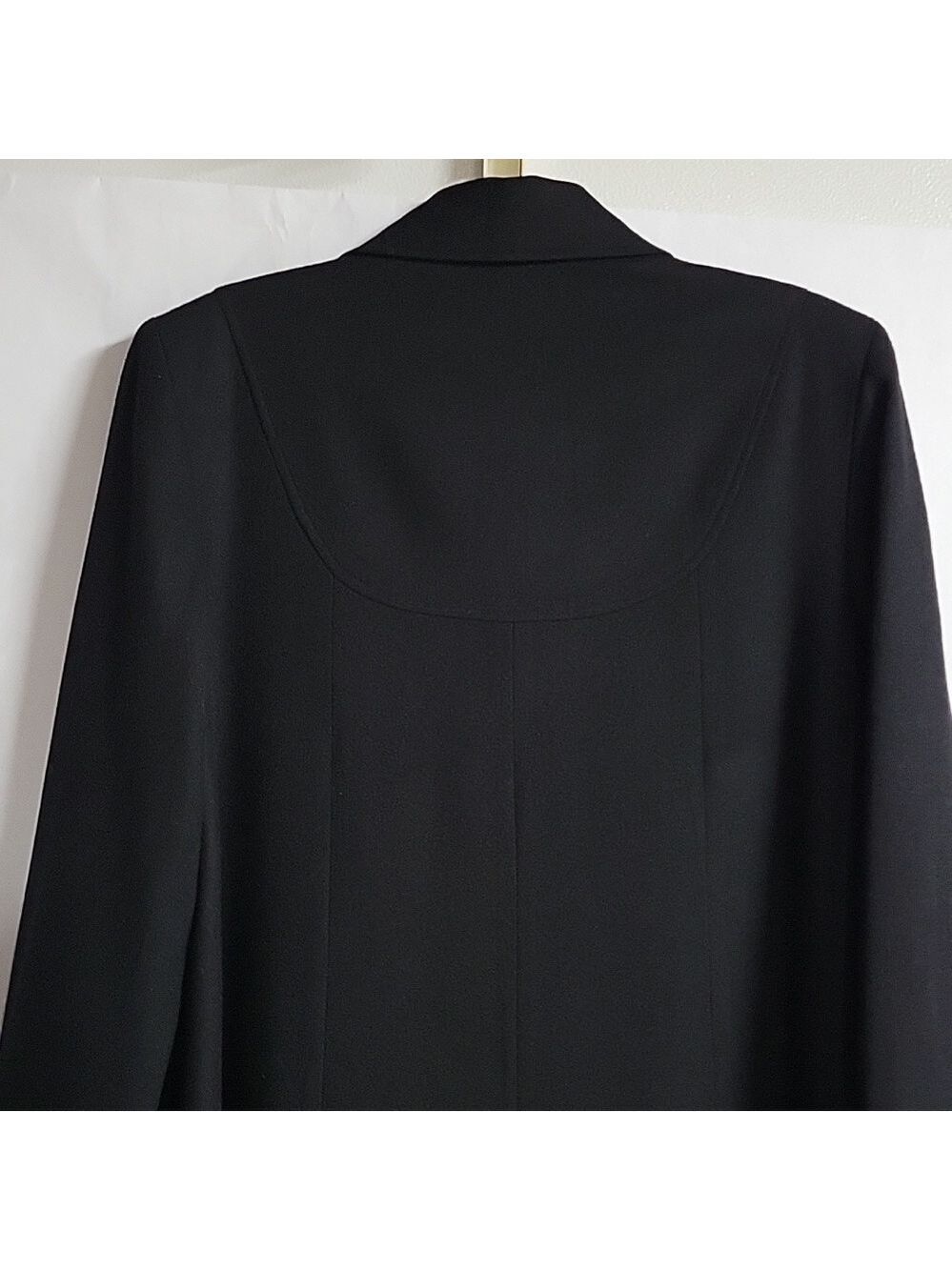 Women's Braefair Vintage Black Wool Mix Overcoat, Size 12 - Picture 9 of 16